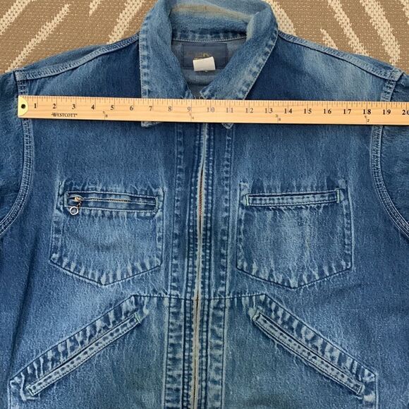 Vtg Rare Distressed & Faded Lightweight OshKosh B’Gosh Denim Workwear Jacket 44R - Picture 17 of 17